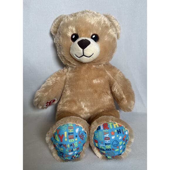 Build-A-Bear BAB Happy Birthday Plush Teddy Bear Stuffed Toy Brown Tan 2022 - Picture 7 of 8